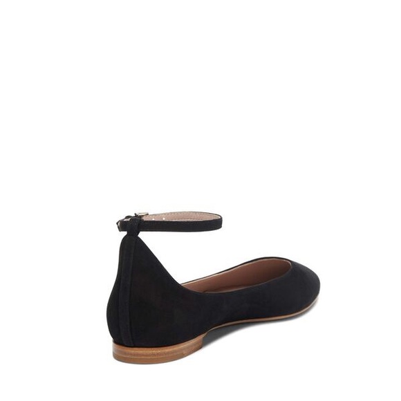 Aerin Black Suede Ballet Flats + Removable Straps - Picture 2 of 8
